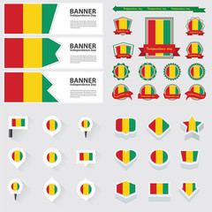 guinea independence day, infographic, and label Set.