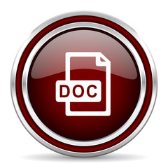 doc file red glossy web icon