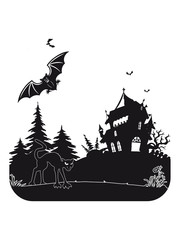 Fototapeta premium halloween cat bat