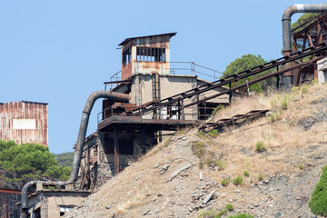 Fototapeta na wymiar abandoned mine on the island