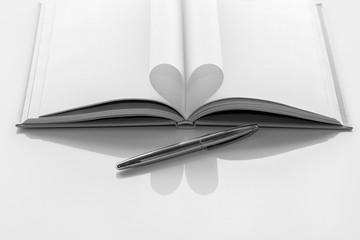 Black and white Heart book