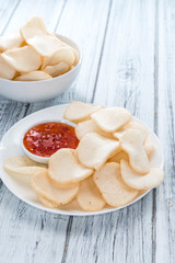 Fresh made Prawn Crackers (Krupuk)