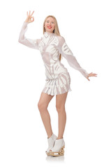 Beautiful young woman isolated on white