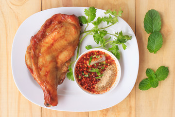 Grilled Chicken Thailand and tasty dipping sauce.