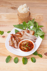 Pork roast and dipping sauce