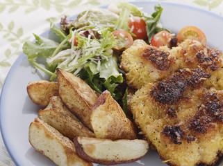Parmesan Chicken with Salad