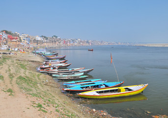 Fototapeta na wymiar Life on Ganges river, Varanasi, India