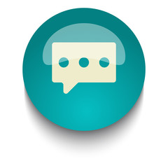 Fototapeta premium Message vector icon on blue green glossy glass button on white b
