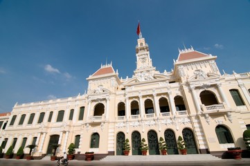 Fototapeta premium People's Committee building (City Hall) in Ho Chi Minh City, Vietnam in Ho Chi Minh City, Vietnam