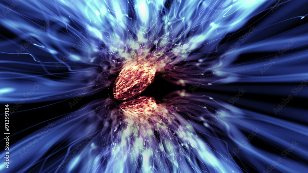 Wall mural vortex 003: a vortex tunnel of streaming strands of light (loop).