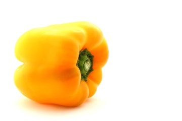 Yellow Capsicum on White Background
