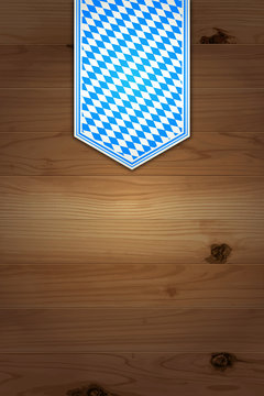 Oktoberfest background (Bavarian flag on the boards)