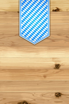 Oktoberfest background (Bavarian flag on the boards)