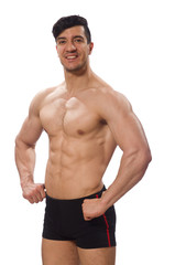 Fototapeta premium Muscular man isolated on the white background