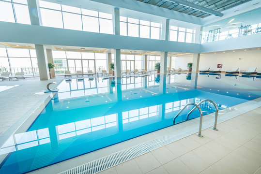 Indoor swimming pool in healthy concept