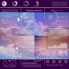 Business infographics design in blurred background