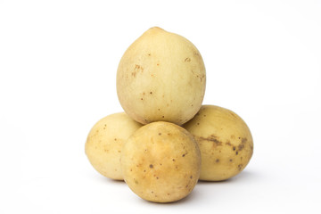 Longkong isolated on white background (Lansium domesticum Corr.)