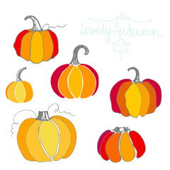 Set of different pumpkins