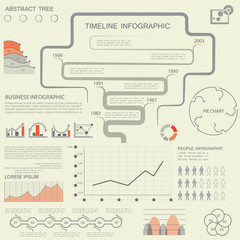 Vector set of business data visualization