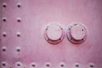 Metal background of old steam locomotive