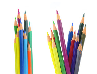 color pencils isolated on a white background.