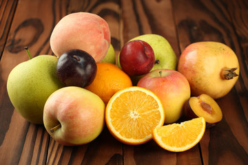 Naklejka na ściany i meble Assortment of exotic fruits on table