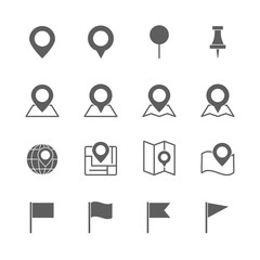 pin map icons set