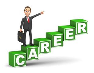 businessman on a career ladder