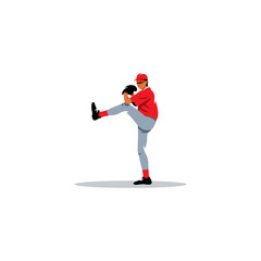 Baseball pitcher sign. Vector Illustration.