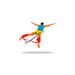 Bungy jumping sign. Vector Illustration.