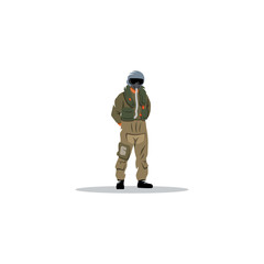 Air force. Military pilot in a helmet sign. Vector Illustration. © Steinar