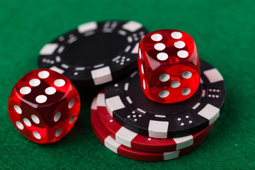 Red dice and chips