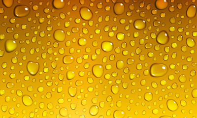 Golden background of water drops