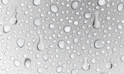 Gray background of water drops