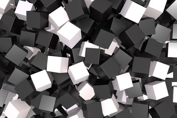 black and white cubes