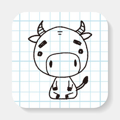 Chinese Zodiac cow doodle drawing