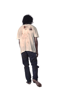 Back view of male zombie