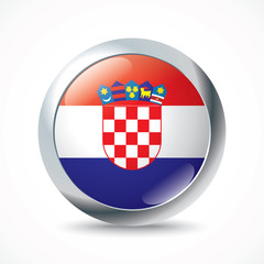 Naklejka premium Croatia flag button