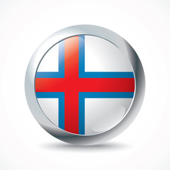 Obraz premium Faroe Islands flag button