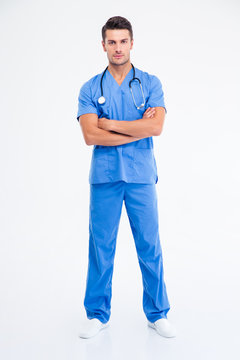 Full Length Portrait Of A Handsome Male Doctor