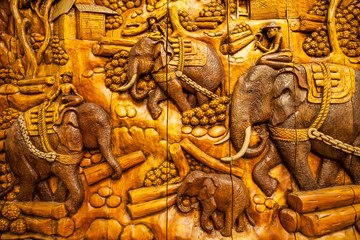 Carved Thai animals