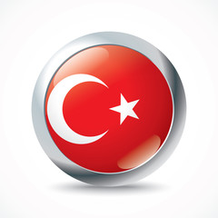 Obraz premium Turkey flag button