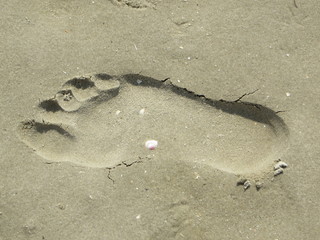 Fußabdruck im Sand