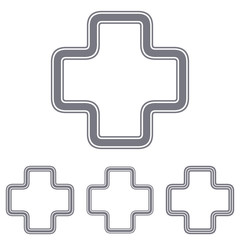 Grey line plus logo design set