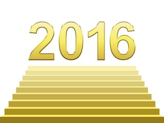 Nouvel an 2016 sur escalier 