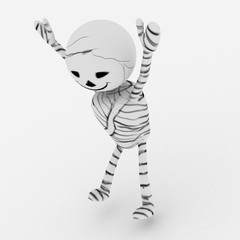 Halloween cartoon stylish and modern mummy character