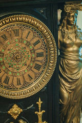 Antique clock with roman numerals