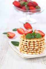 Waffles and strawberries