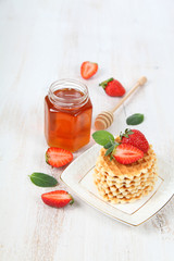 Strawberries and waffles