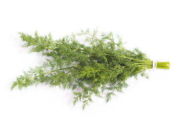 Bunch of fresh dill. Isolated on white background